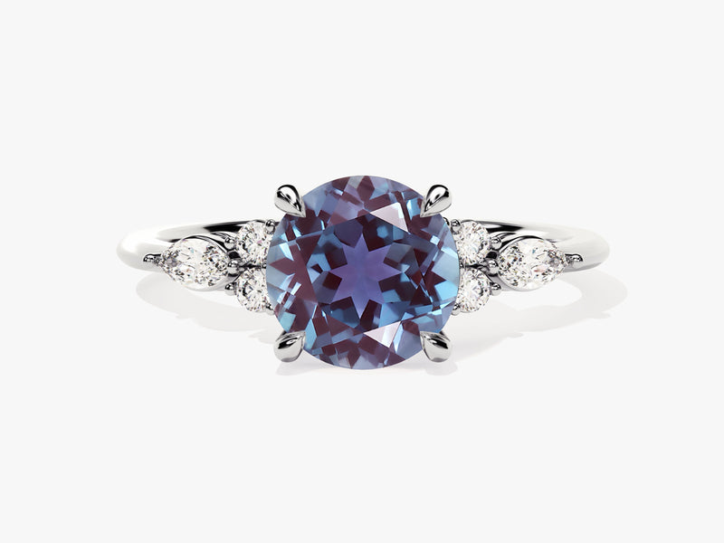 Oval alexandrite ring with diamonds, fine jewelry, engagement ring