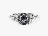 Rutilated quartz and diamond engagement ring