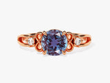 Rose gold alexandrite ring with diamonds