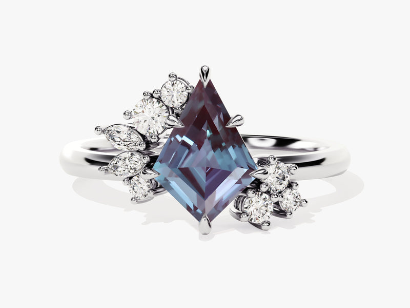 Diamond and alexandrite engagement ring by jewelry firm