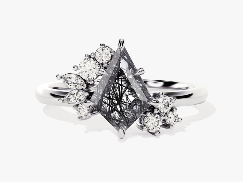 Unique gemstone engagement ring with diamonds