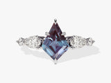 Diamond and alexandrite engagement ring