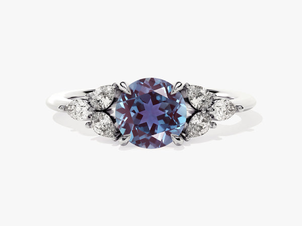 Oval alexandrite and diamond engagement ring jewelry