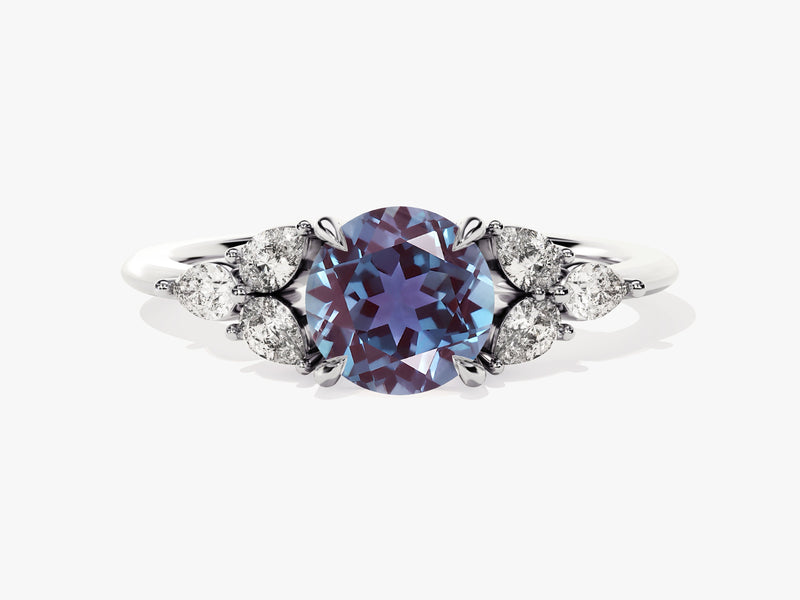 Oval alexandrite and diamond engagement ring jewelry