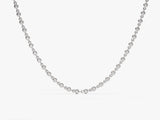 Diamond bezel set necklace in white gold