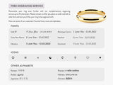 Gold ring with free engraving service options and examples