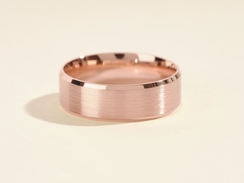 Rose gold brushed band ring jewelry