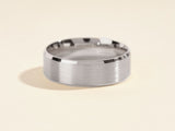 Brushed silver band ring, modern jewelry for him