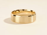 Gold brushed band ring, elegant jewelry for him or her