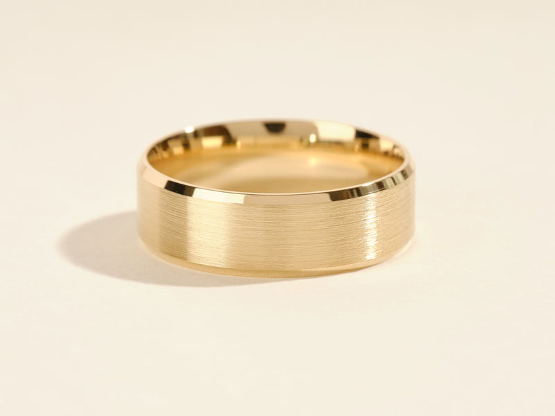 Brushed gold wedding band, fine jewelry for him