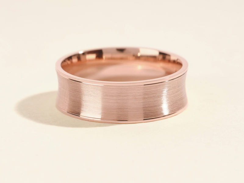 Rose gold brushed band ring jewelry