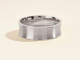 Brushed silver band ring for jewelry collection