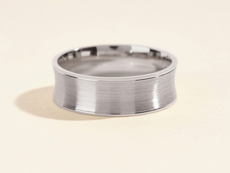 Brushed silver band ring for jewelry collection