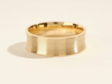 Brushed gold ring, elegant jewelry for him or her