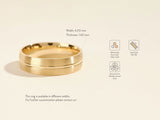 Matte gold wedding band, available in white, rose, yellow, 14k/18k solid gold