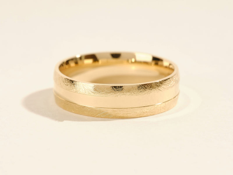 Textured gold wedding band jewelry from a jewelry firm