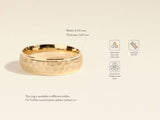 Hammered gold wedding band, available in white, rose, yellow gold
