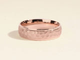 Rose gold hammered band ring jewelry