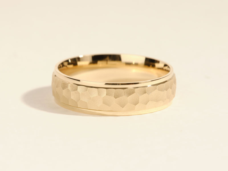 Hammered gold wedding band jewelry for sale