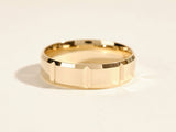 Gold faceted band ring, jewelry for men and women