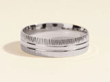 Textured silver band ring from jewelry collection
