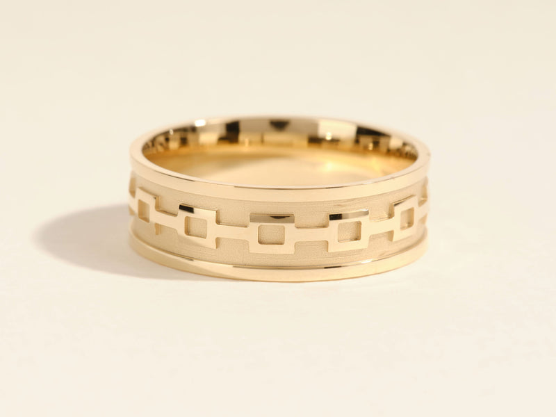 Gold ring with geometric pattern, jewelry, luxury, modern design