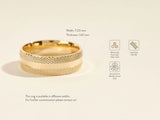 Textured gold wedding band, available in white, rose, yellow gold