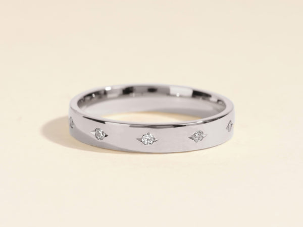 Diamond accent band ring, fine jewelry for her
