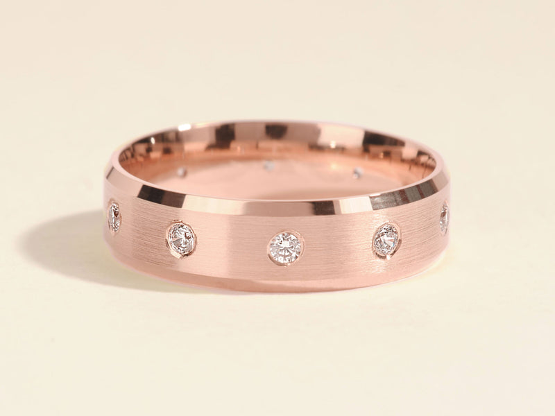 Rose gold diamond band ring jewelry