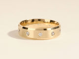 Gold ring with scattered diamonds, fine jewelry for sale