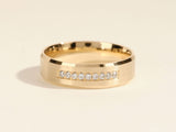 Gold ring with channel-set diamonds, jewelry, luxury, wedding band