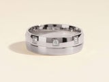 Diamond accented men's wedding band jewelry