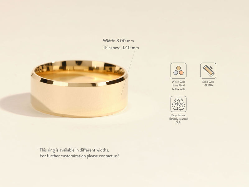 Solid gold ring, available in white, rose, yellow, 14k/18k