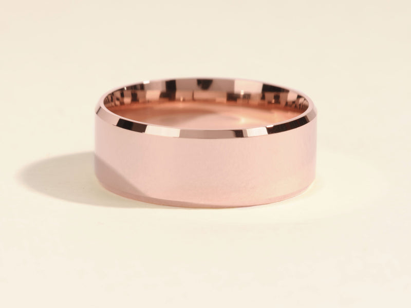 Rose gold band ring jewelry product photography