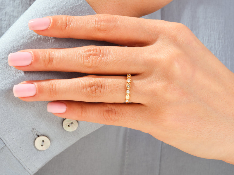 Diamond and gold eternity ring for women