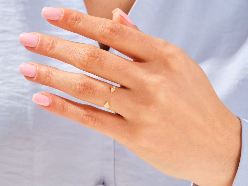 Diamond open ring for women, fine jewelry, elegant design