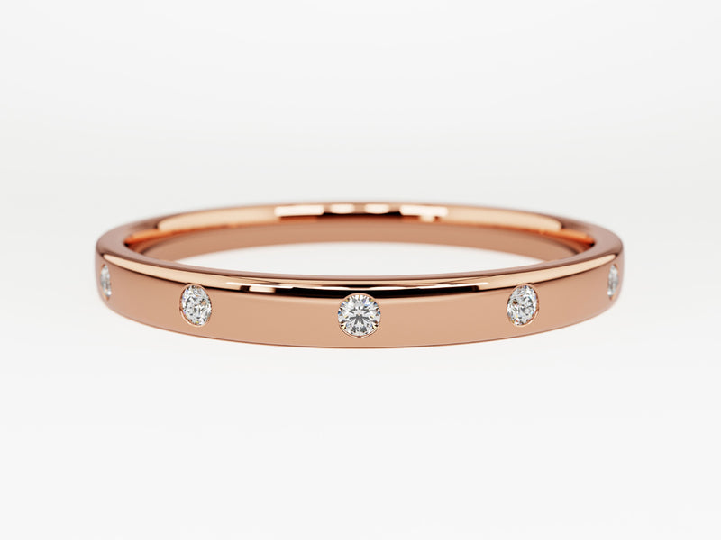 Rose gold diamond band ring from jewelry company