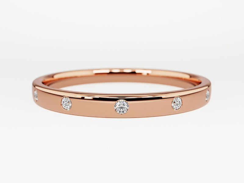 Rose gold diamond band ring from jewelry company
