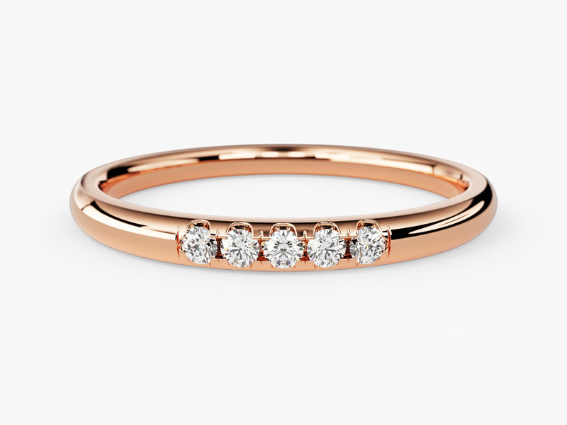 Rose gold diamond band ring, fine jewelry, elegant design