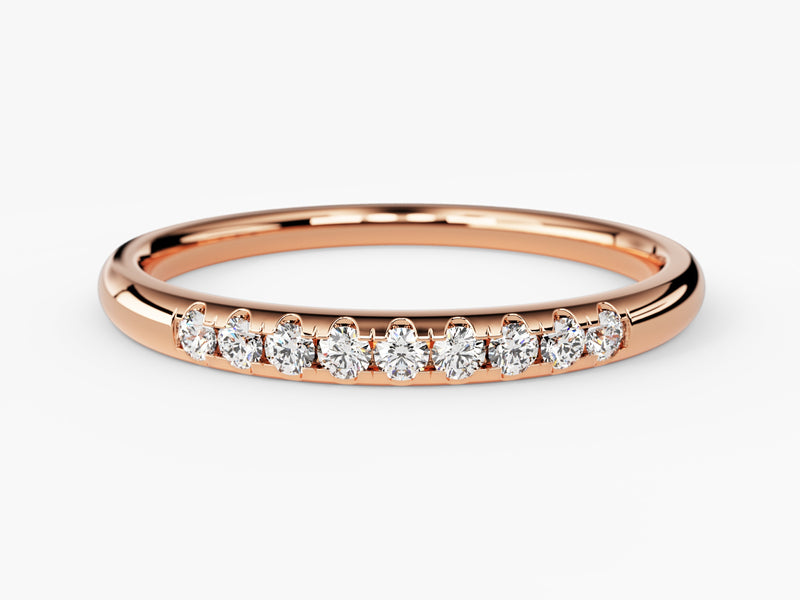 Rose gold diamond band ring, fine jewelry, elegant design