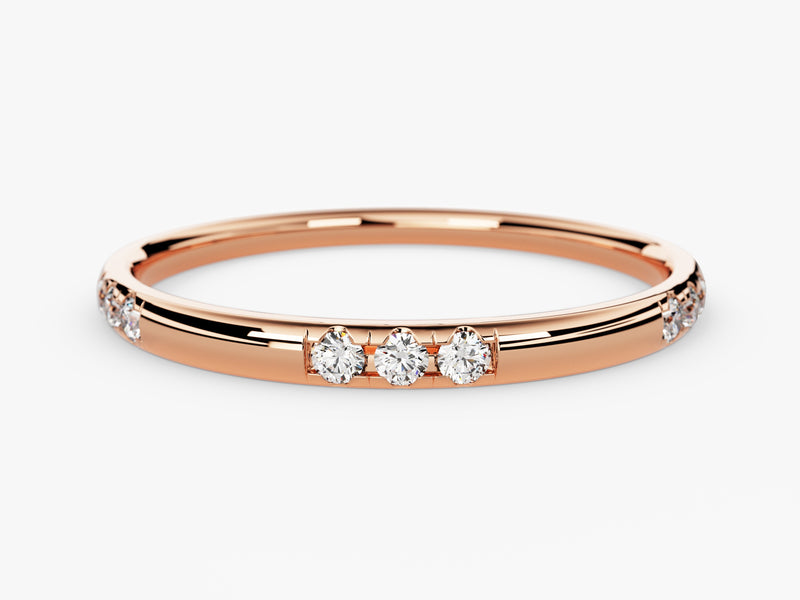 Rose gold diamond band ring, fine jewelry, elegant design