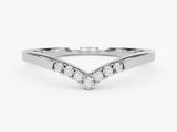 Diamond V-shaped wedding band, fine jewelry, white gold