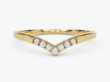Gold V-shaped ring with diamonds, fine jewelry, elegant design