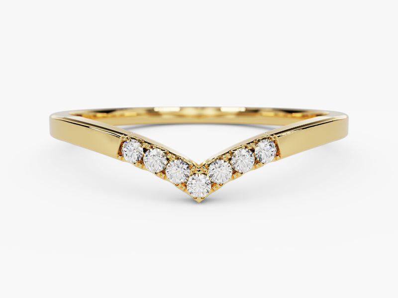 Gold V-shaped ring with diamonds, fine jewelry, elegant design