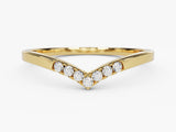 Gold V-shaped diamond ring for jewelry company