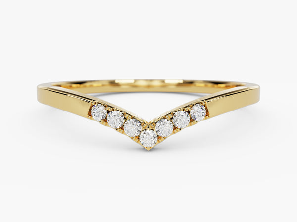Gold V-shaped diamond ring for jewelry company