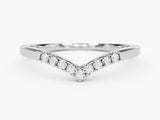 Diamond V-shaped ring, elegant jewelry for women