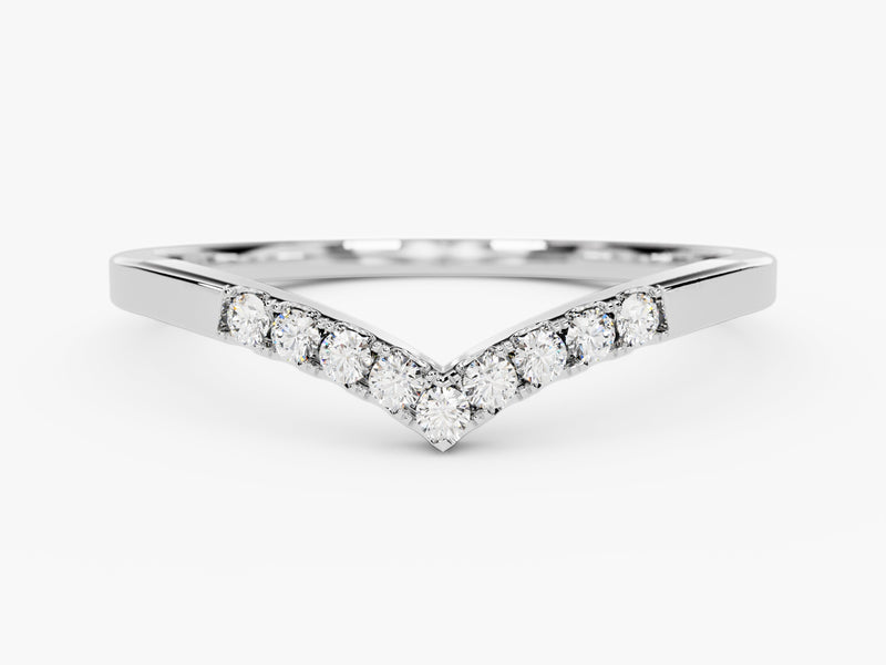 Diamond V-shaped ring for jewelry firm