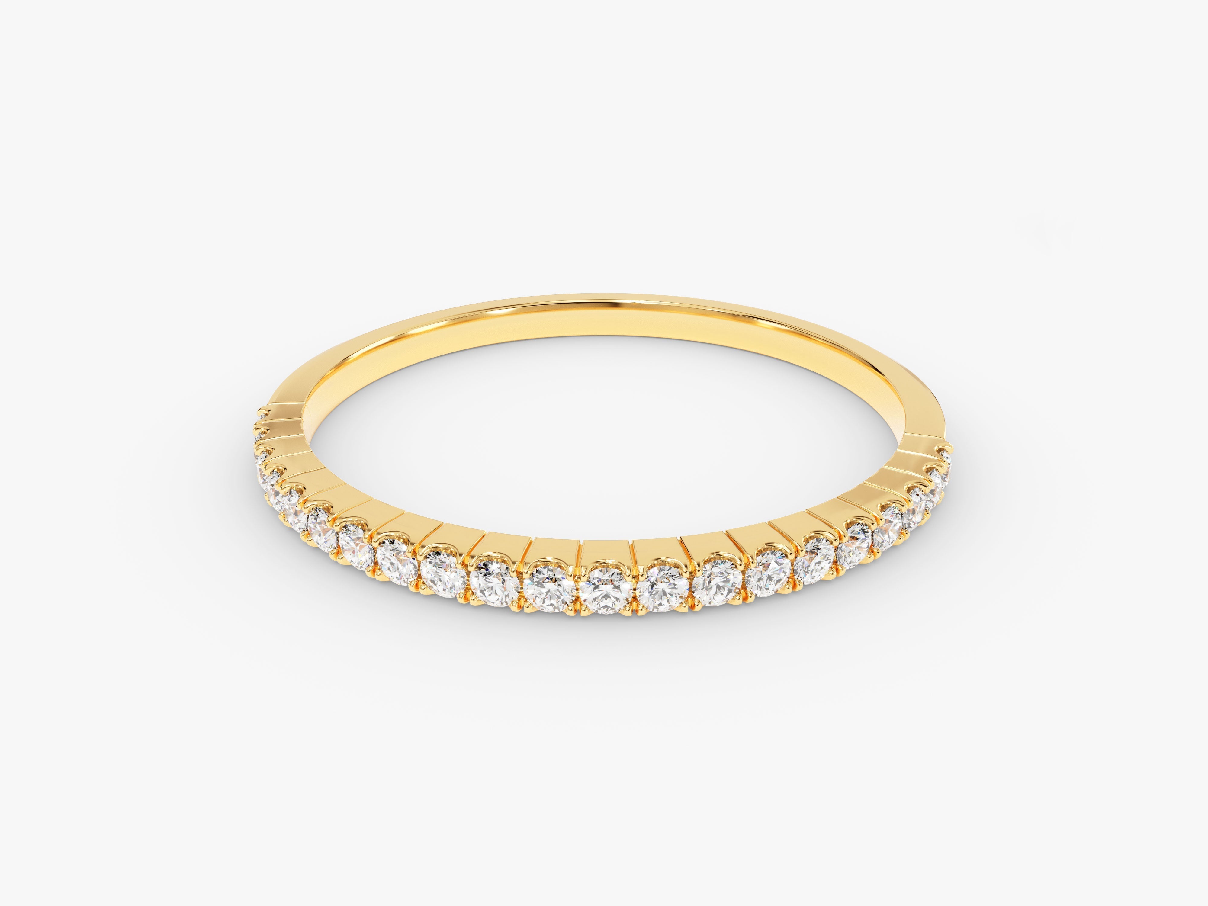Gold diamond eternity ring for women, fine jewelry gift