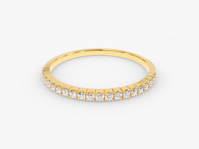Gold diamond eternity ring for women, fine jewelry gift